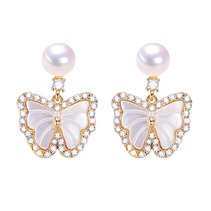 Handmade Natural Freshwater Pearl Earrings.