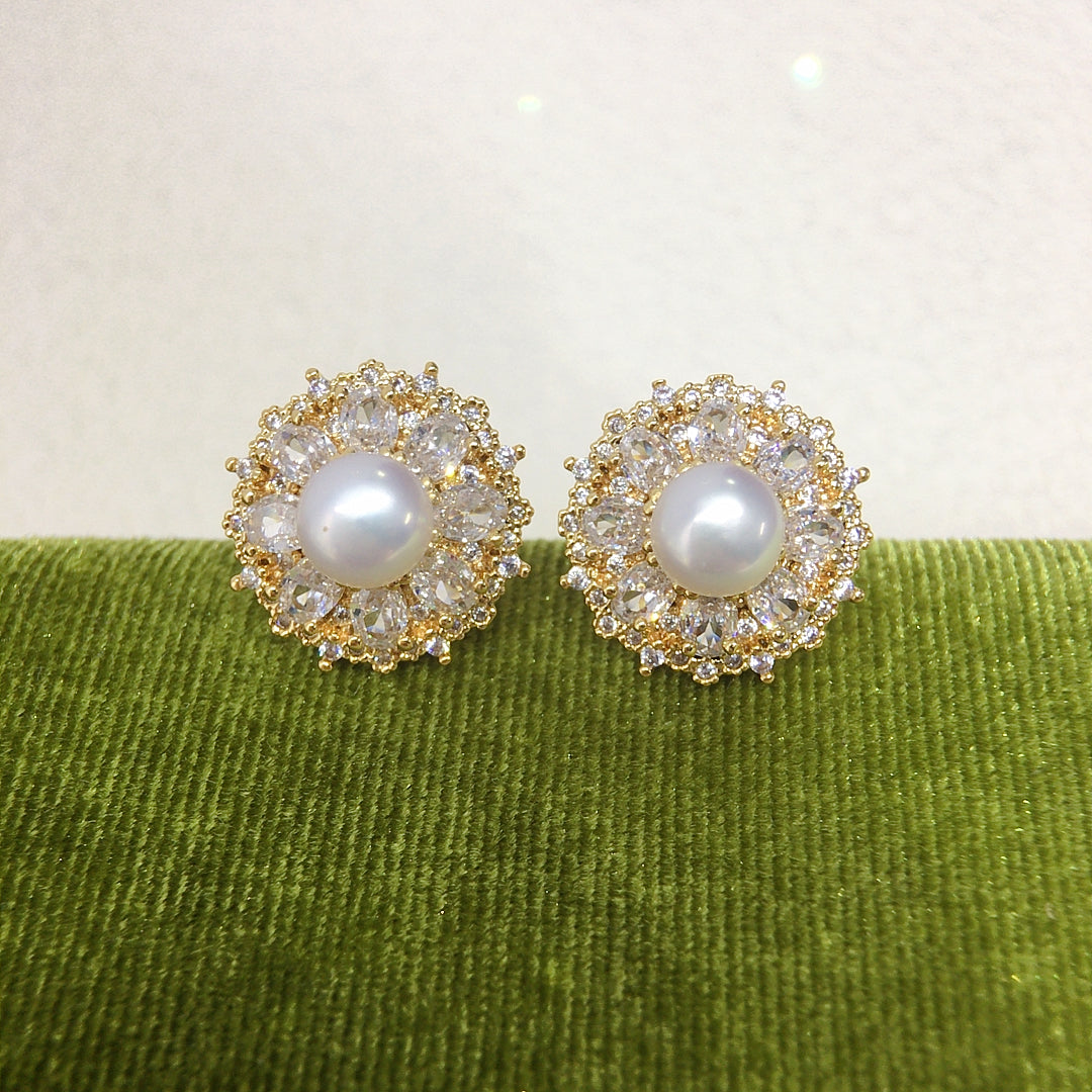 Handmade Natural Freshwater Pearl Earrings.