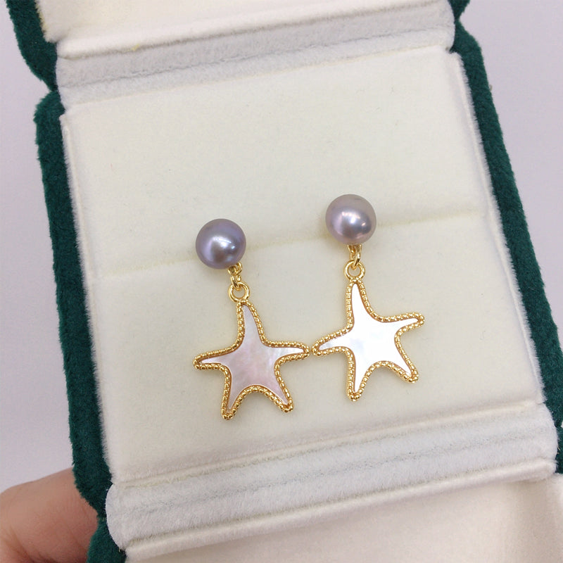 Handmade Natural Freshwater Pearl Earrings.
