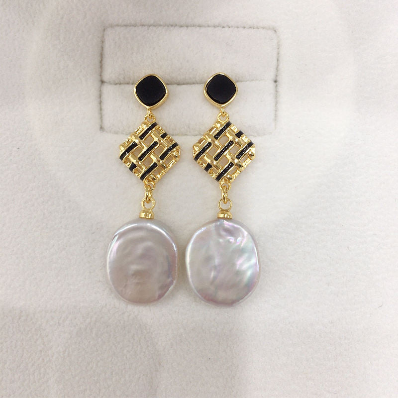 Handmade Natural Freshwater Pearl Earrings.