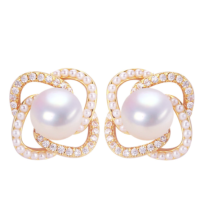 Handmade Natural Freshwater Pearl Earrings.