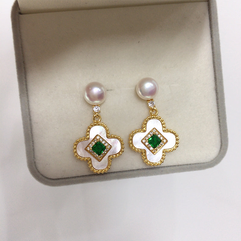 Handmade Natural Freshwater Pearl Earrings.
