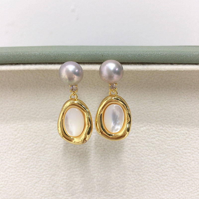 Handmade Natural Freshwater Pearl Earrings.