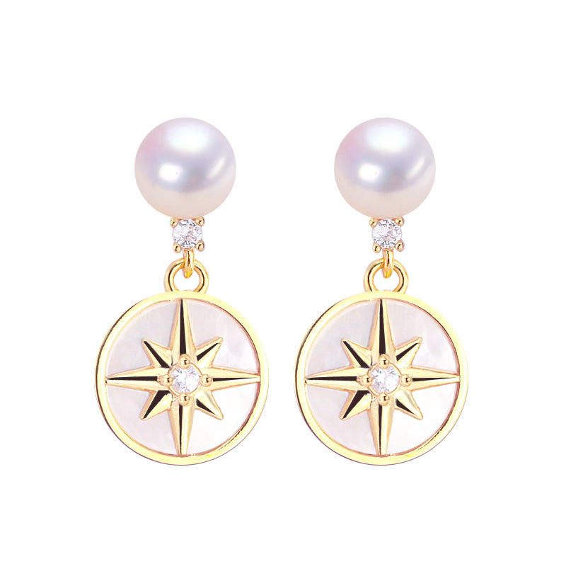 Handmade Natural Freshwater Pearl Earrings.