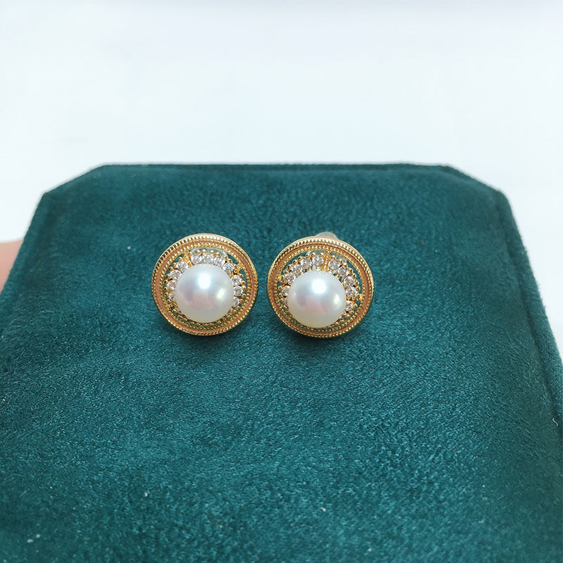 Handmade Natural Freshwater Pearl Earrings.