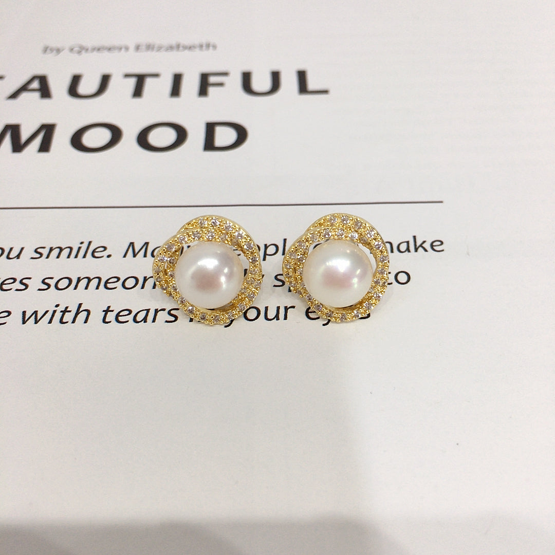 Handmade Natural Freshwater Pearl Earrings