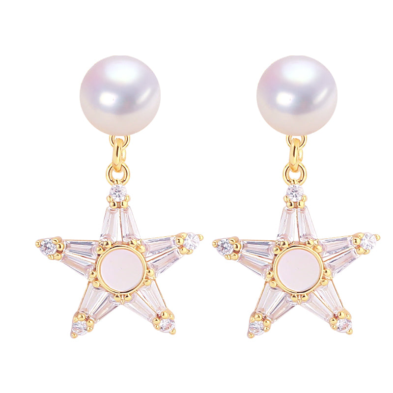 Handmade Natural Freshwater Pearl Earrings.