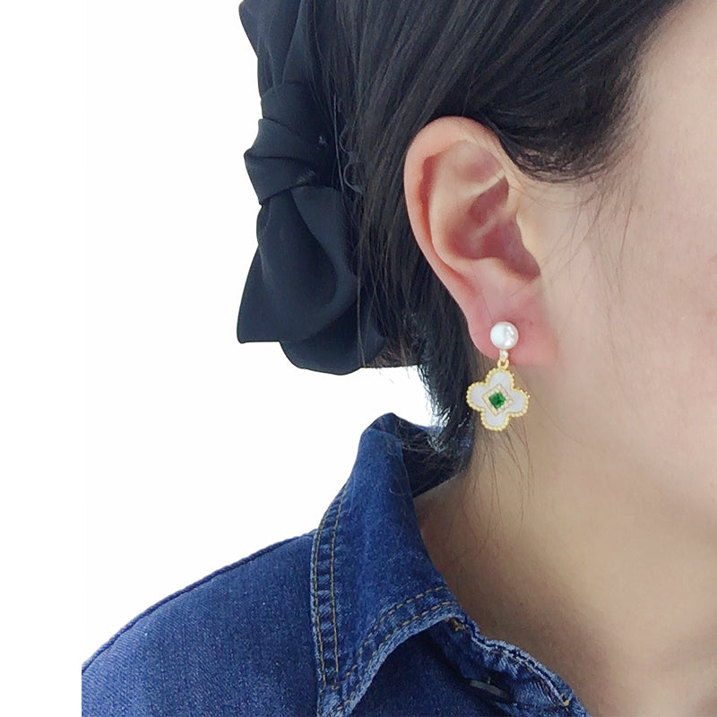 Handmade Natural Freshwater Pearl Earrings.
