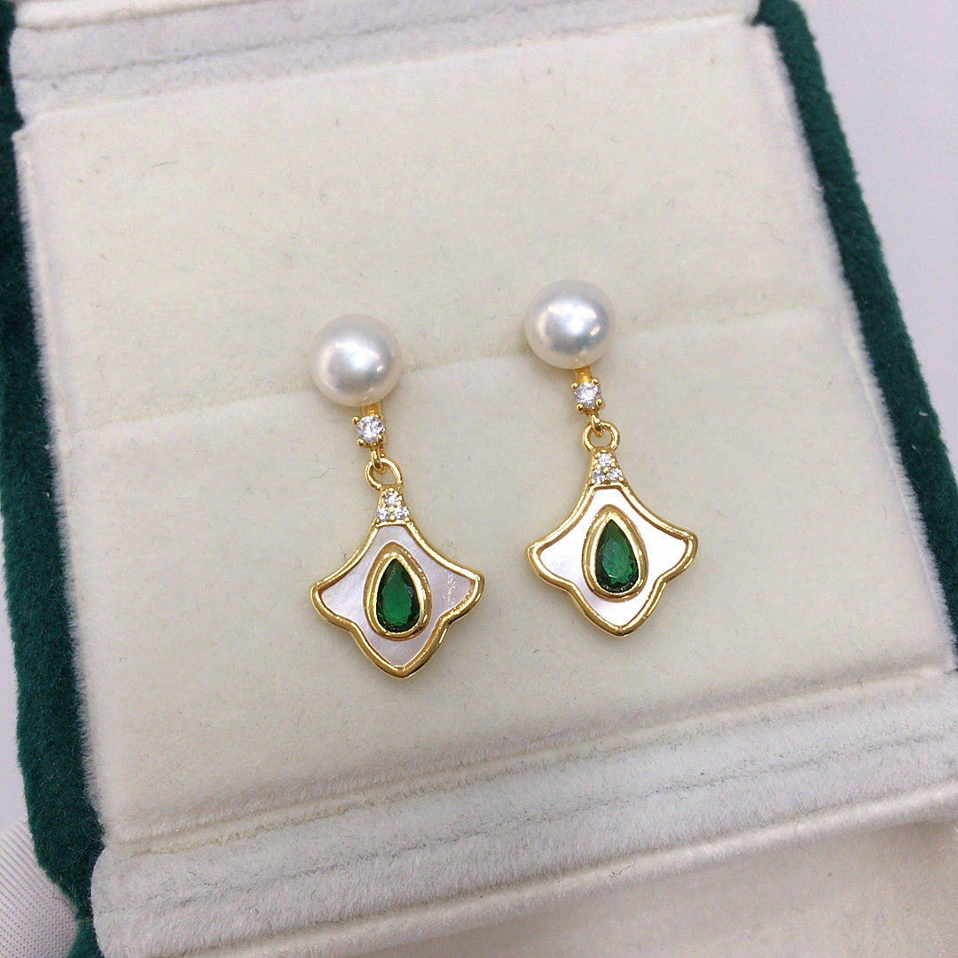 Handmade Natural Freshwater Pearl Earrings.