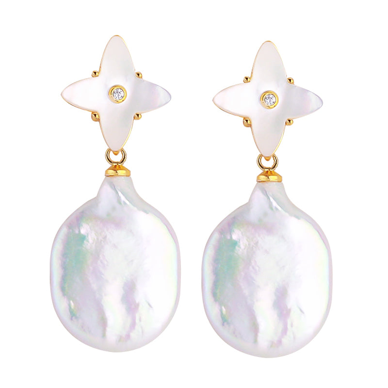 Handmade Natural Freshwater Pearl Earrings.