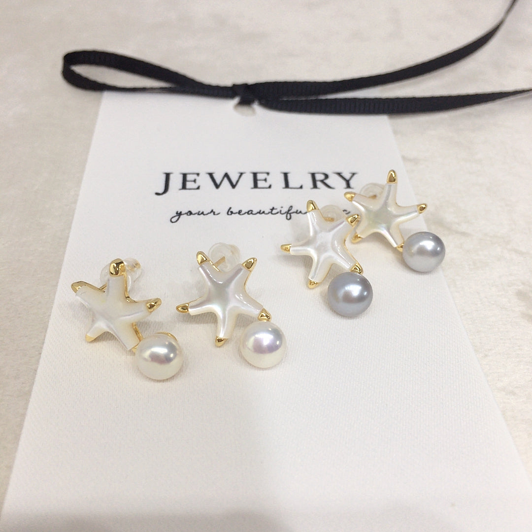 Handmade Natural Freshwater Pearl Earrings.