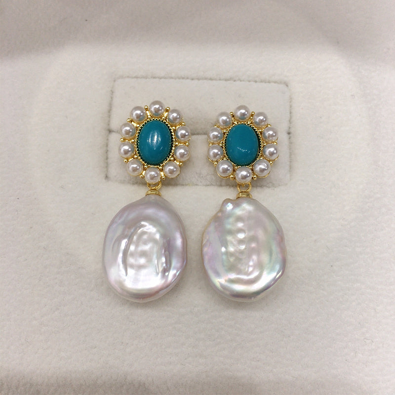Handmade Natural Freshwater Pearl Earrings.