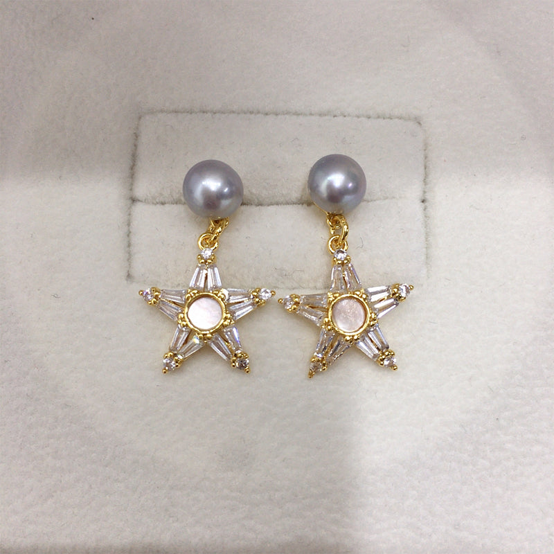 Handmade Natural Freshwater Pearl Earrings.