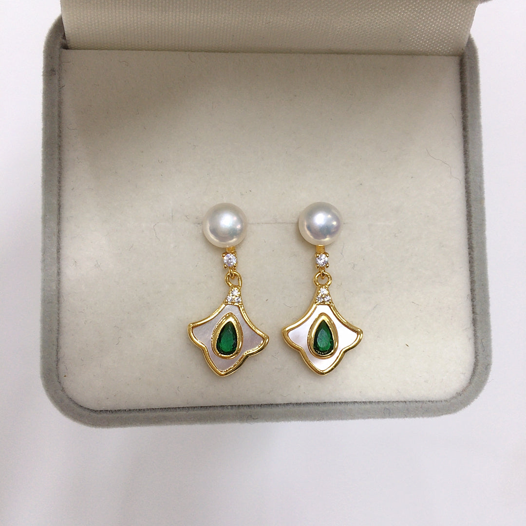 Handmade Natural Freshwater Pearl Earrings.