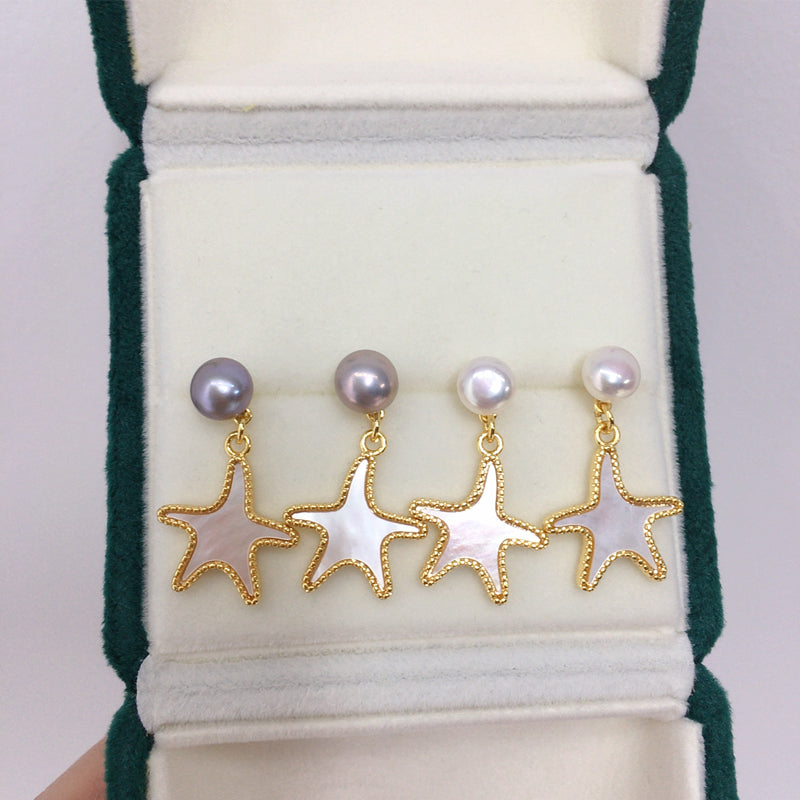 Handmade Natural Freshwater Pearl Earrings.
