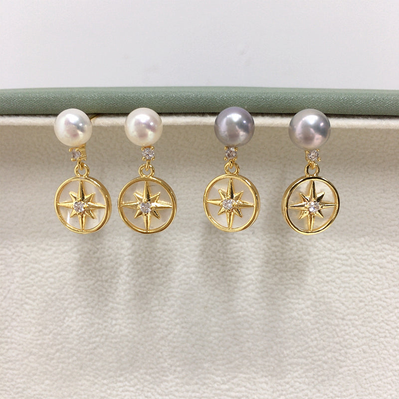 Handmade Natural Freshwater Pearl Earrings.