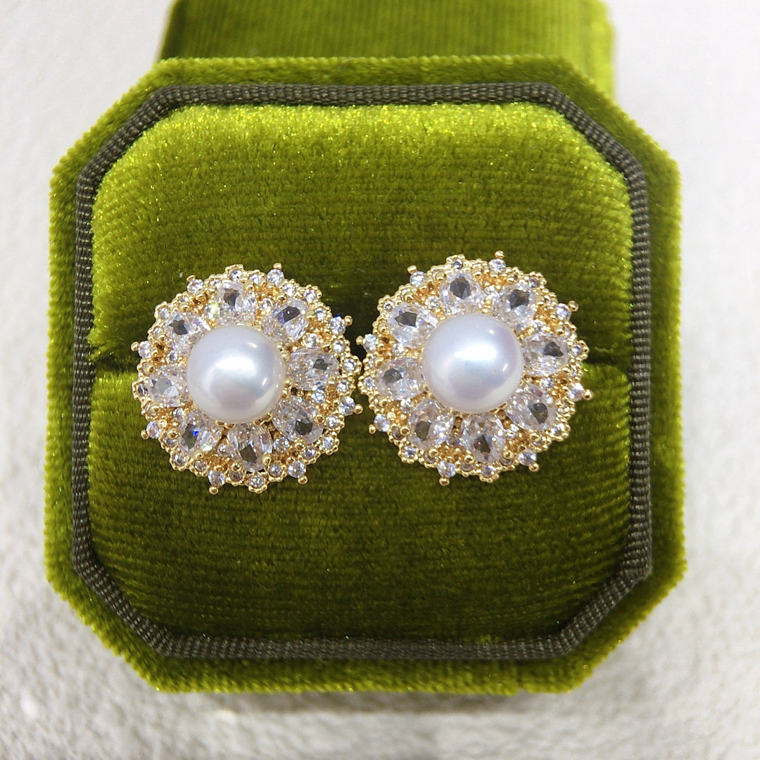 Handmade Natural Freshwater Pearl Earrings.
