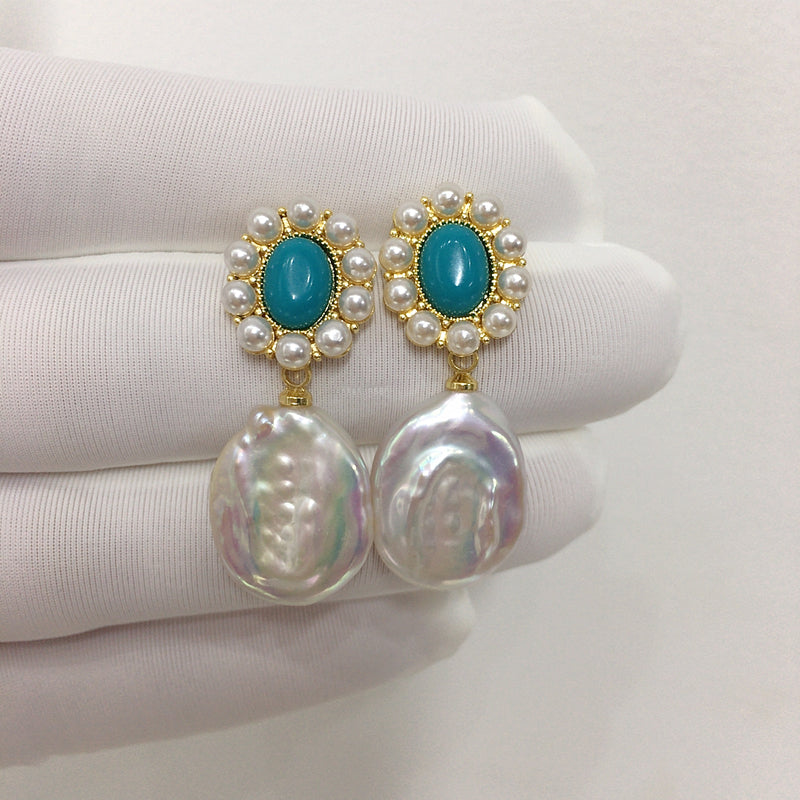 Handmade Natural Freshwater Pearl Earrings.