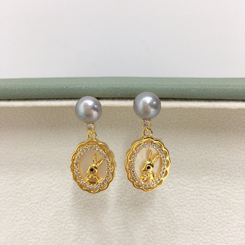 Handmade Natural Freshwater Pearl Earrings.