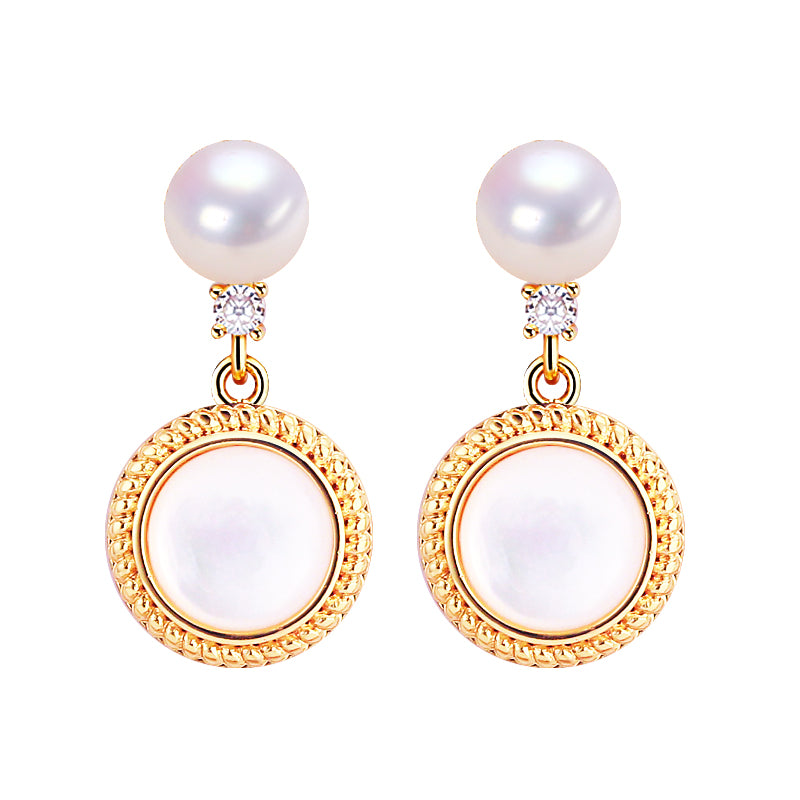 Handmade Natural Freshwater Pearl Earrings.