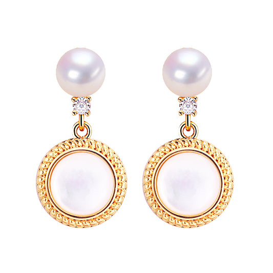 Handmade Natural Freshwater Pearl Earrings.