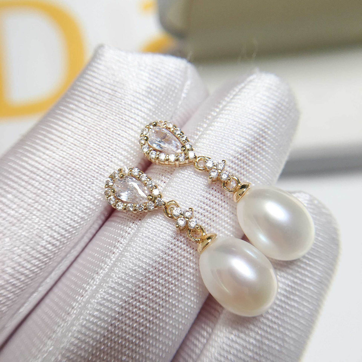 Natural Freshwater Pearl Earrings.