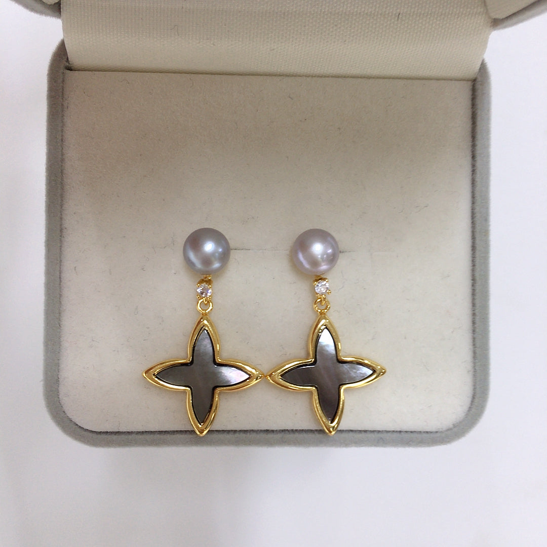 Handmade Natural Freshwater Pearl Earrings.