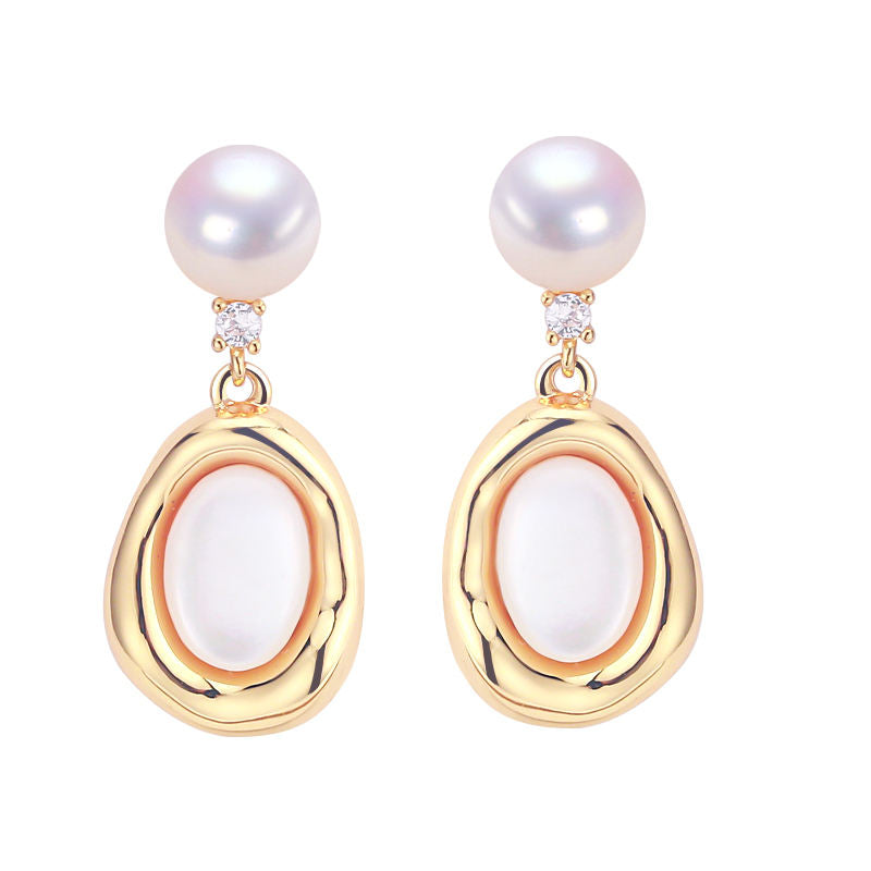 Handmade Natural Freshwater Pearl Earrings.