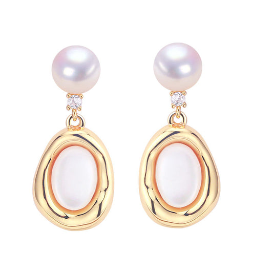 Handmade Natural Freshwater Pearl Earrings.