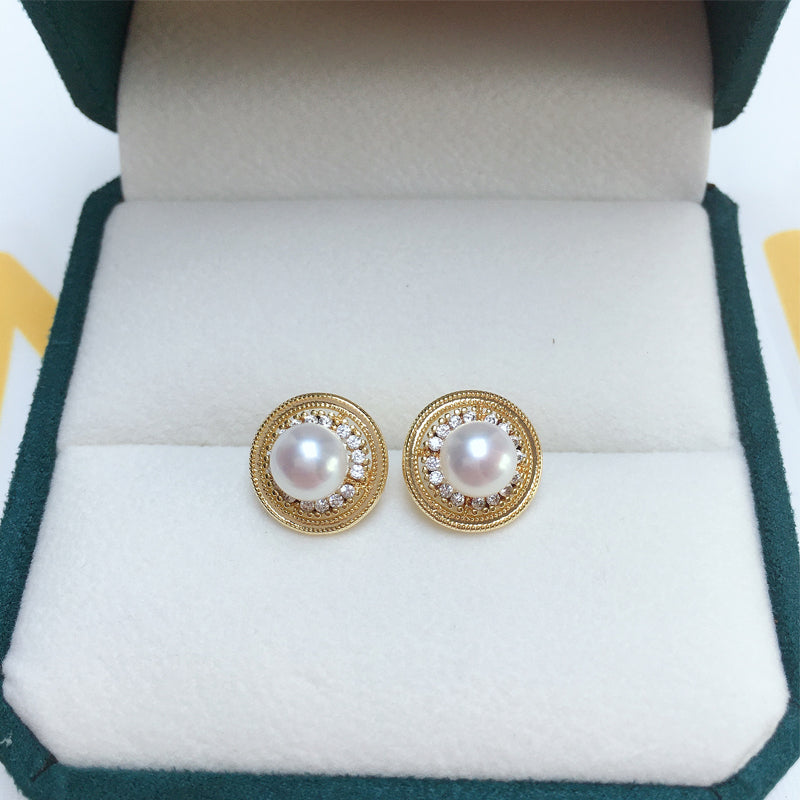 Handmade Natural Freshwater Pearl Earrings.