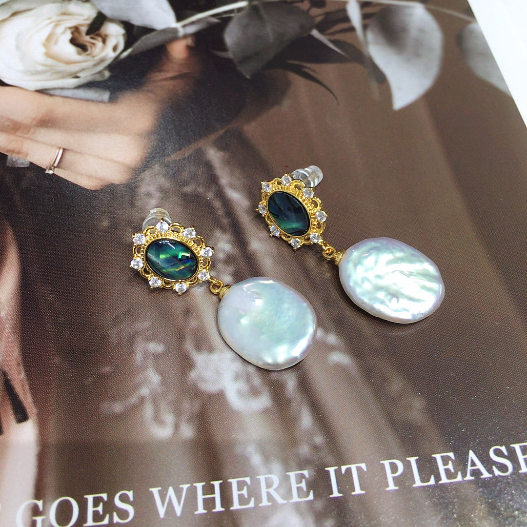 Handmade Natural Freshwater Pearl Earrings.