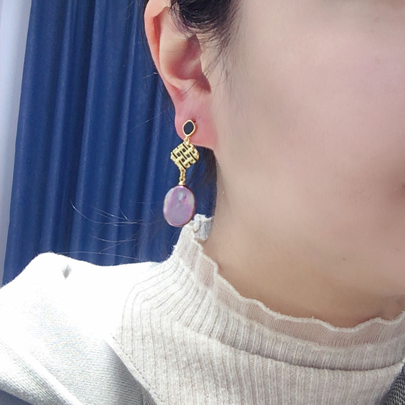 Handmade Natural Freshwater Pearl Earrings.