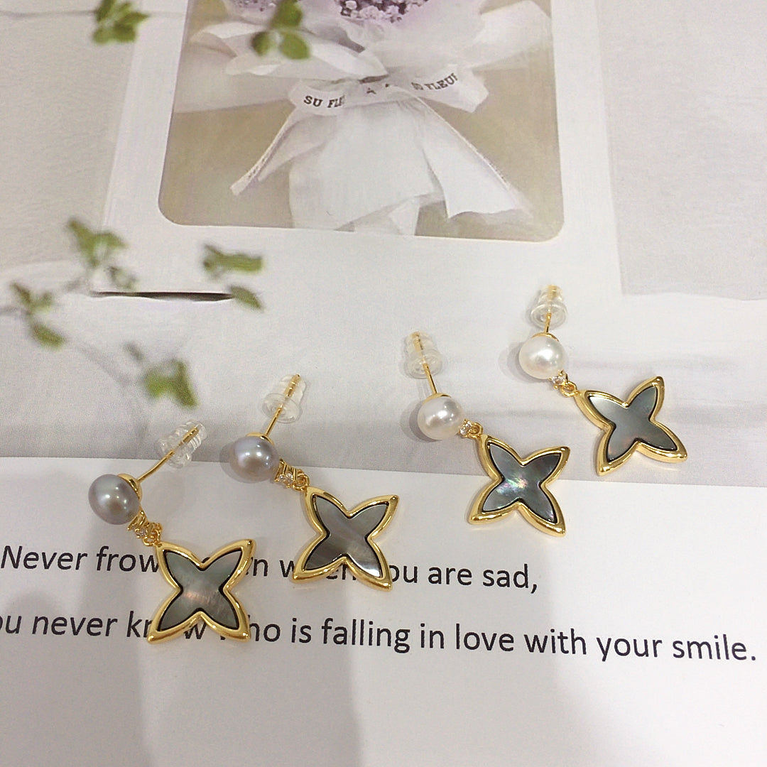 Handmade Natural Freshwater Pearl Earrings.