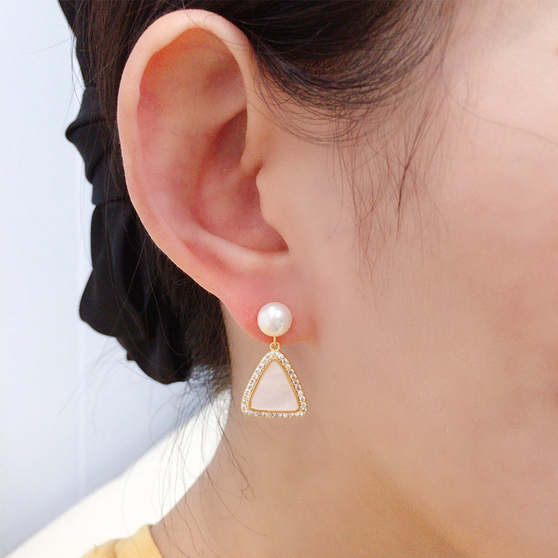 Handmade Natural Freshwater Pearl Earrings.