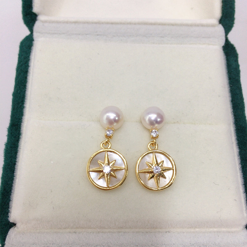 Handmade Natural Freshwater Pearl Earrings.