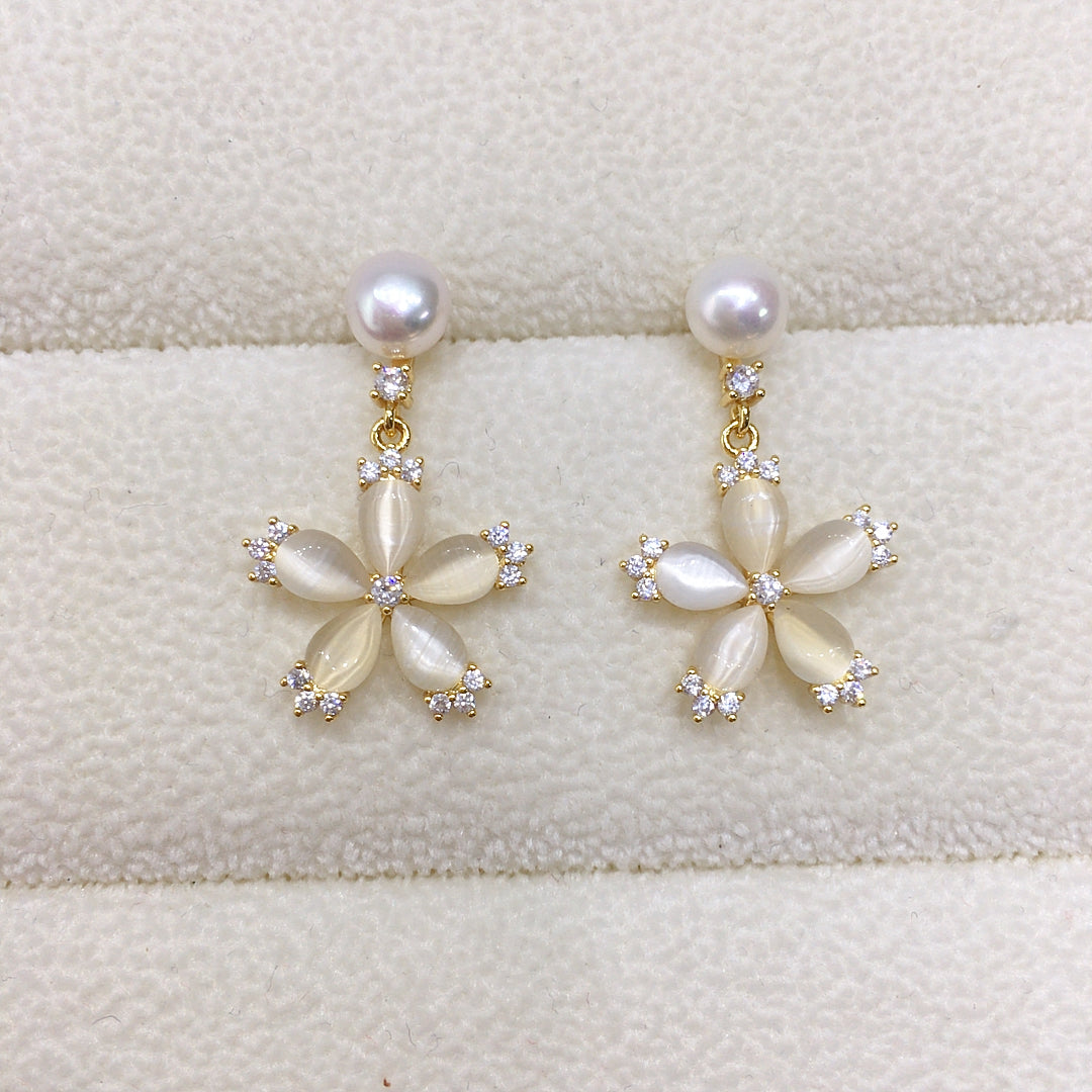 Handmade Natural Freshwater Pearl Earrings.