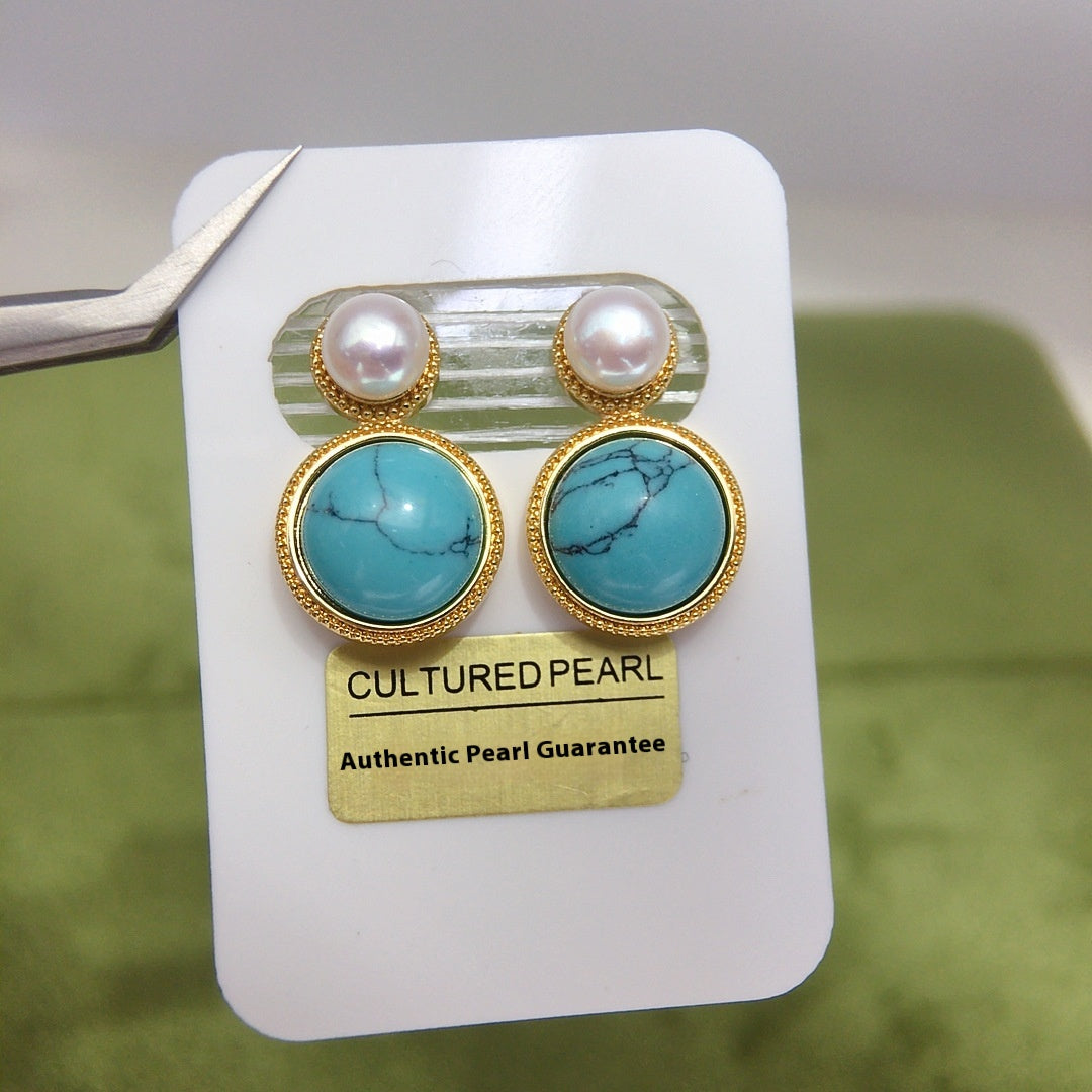 Handmade Natural Freshwater Pearl Earrings.