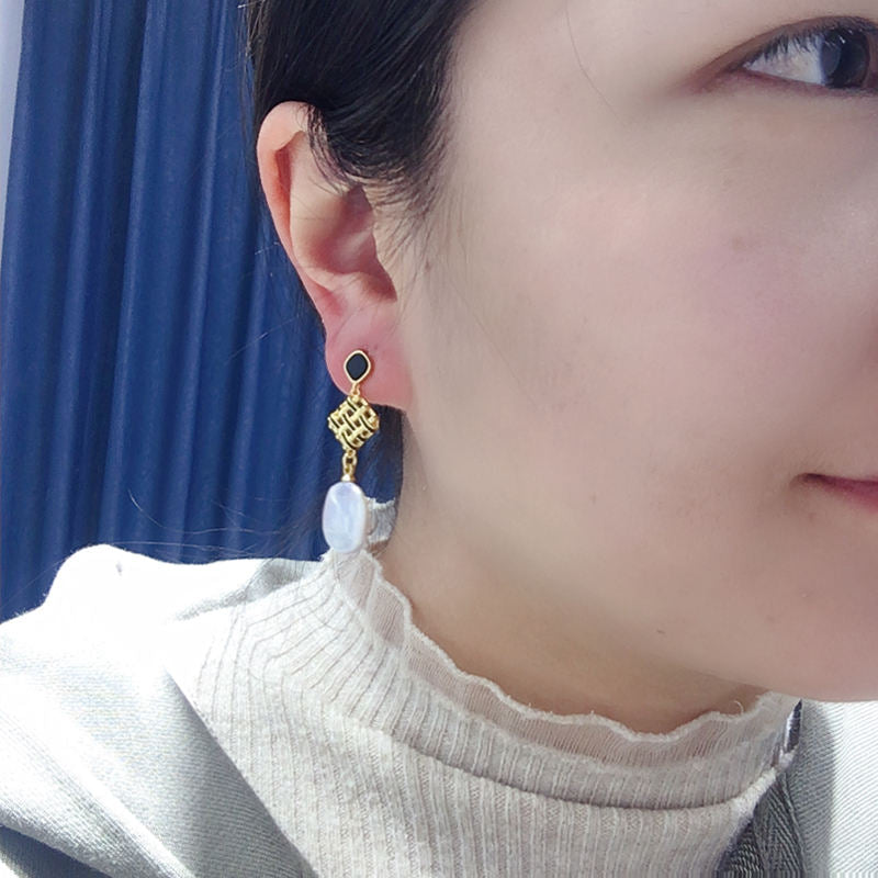 Handmade Natural Freshwater Pearl Earrings.