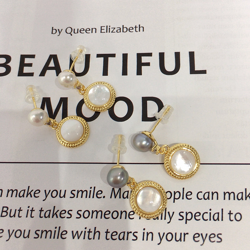 Handmade Natural Freshwater Pearl Earrings.