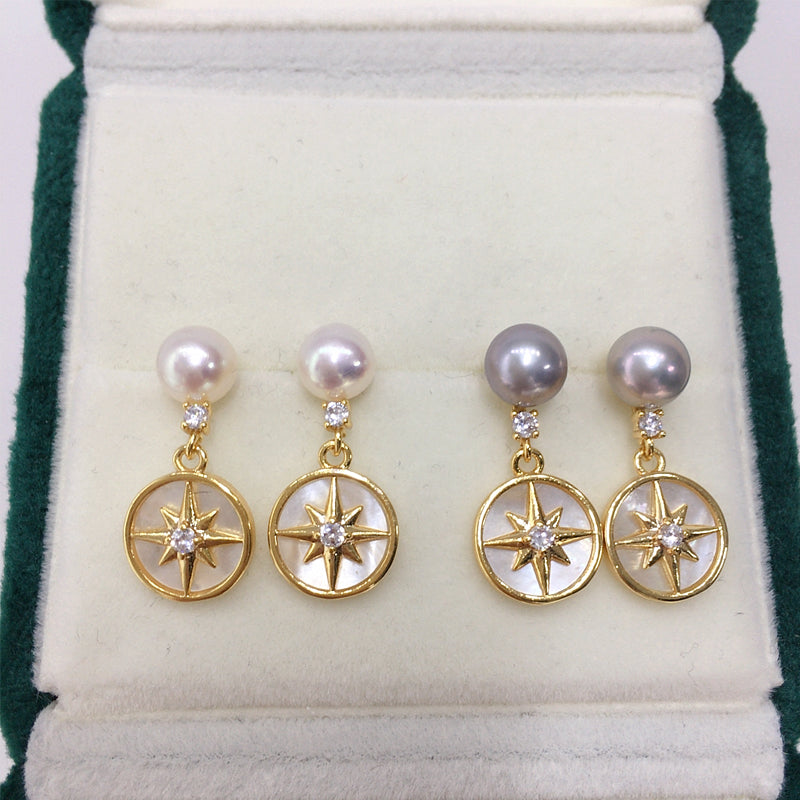 Handmade Natural Freshwater Pearl Earrings.