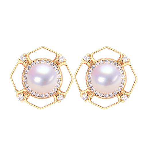 Handmade Natural Freshwater Pearl Earrings.