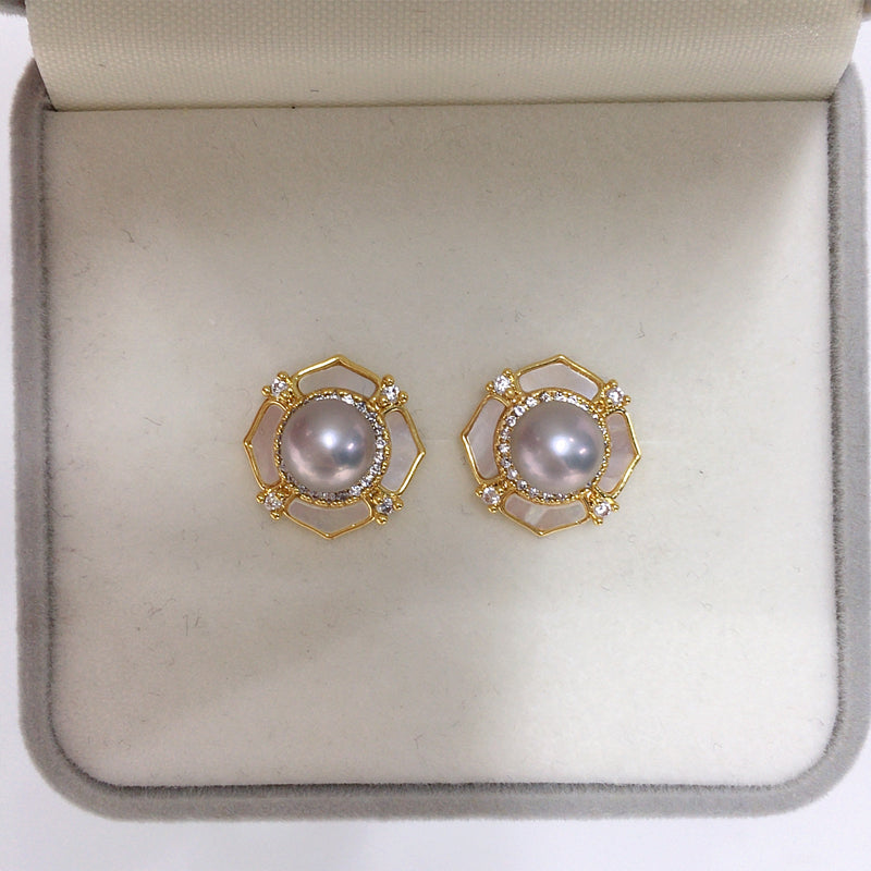Handmade Natural Freshwater Pearl Earrings.