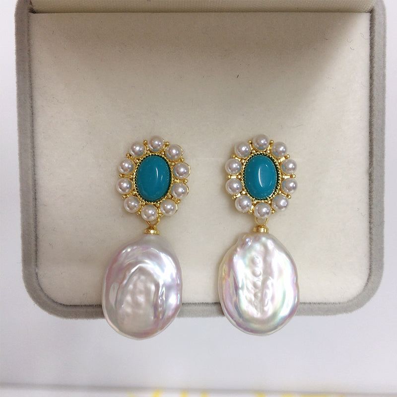 Handmade Natural Freshwater Pearl Earrings.