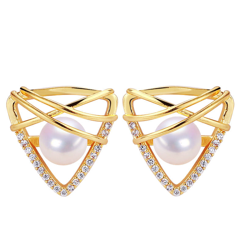 Handmade Natural Freshwater Pearl Earrings.