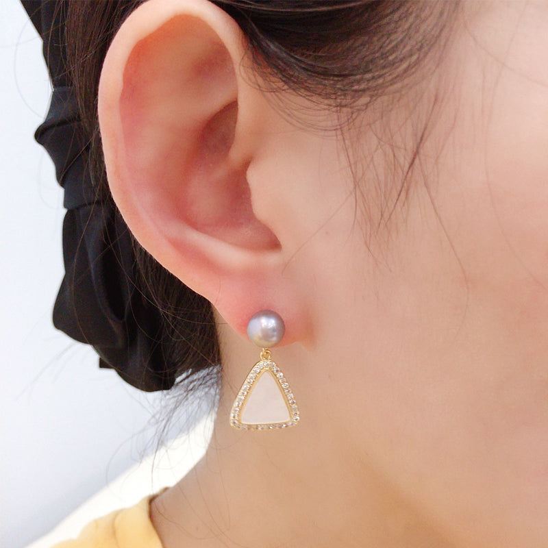 Handmade Natural Freshwater Pearl Earrings.