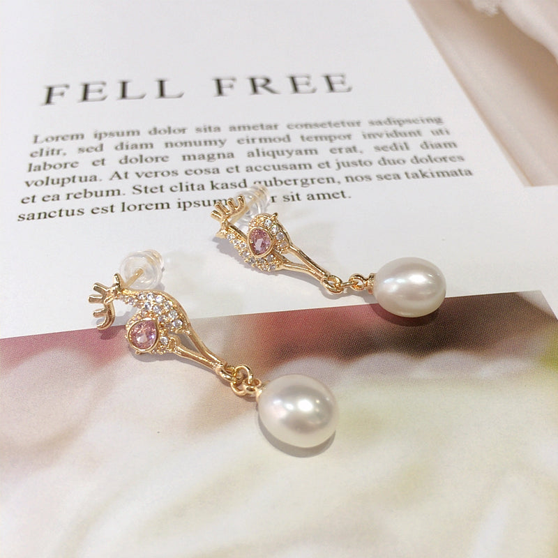 Handmade Natural Freshwater Pearl Earrings.