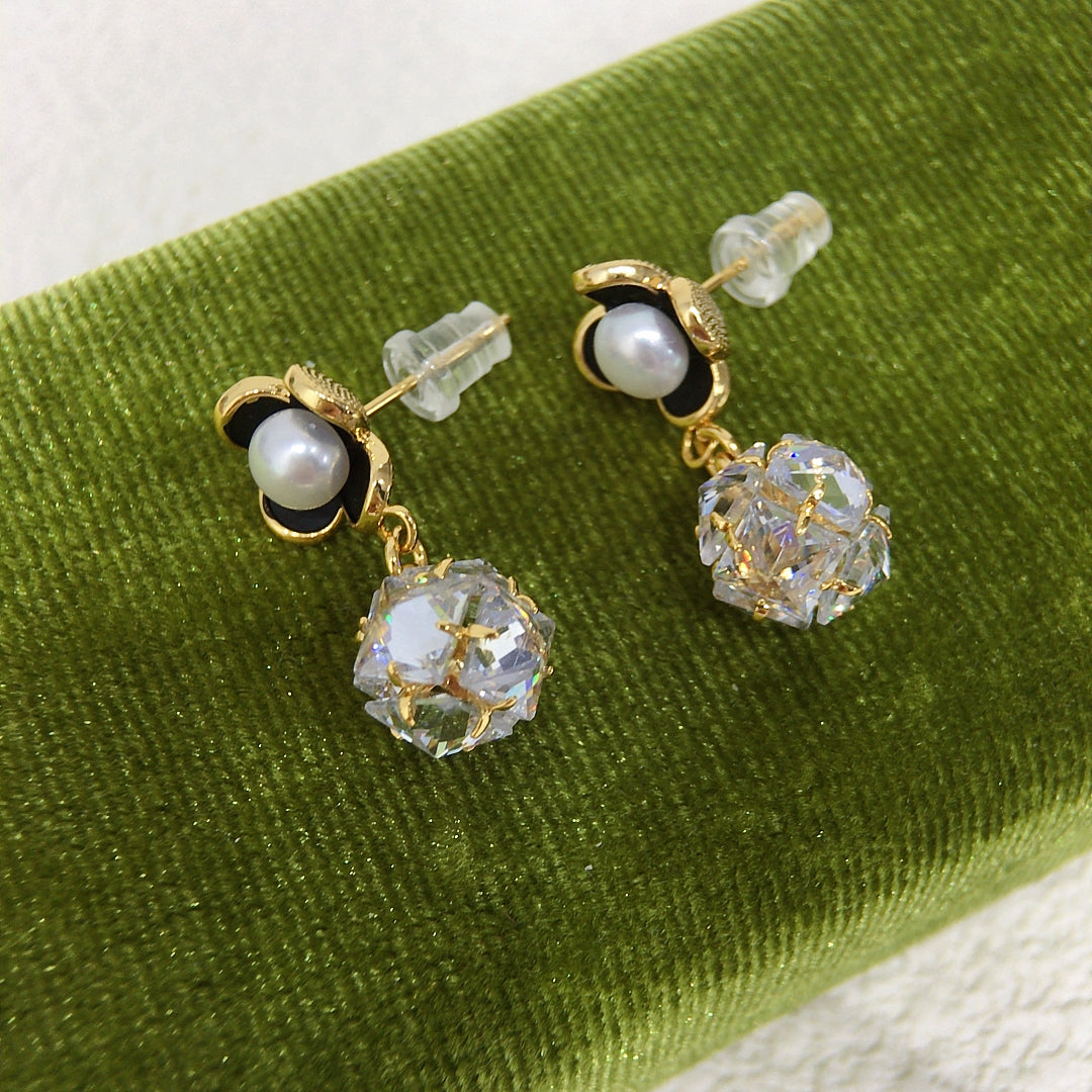 Handmade Natural Freshwater Pearl Earrings.