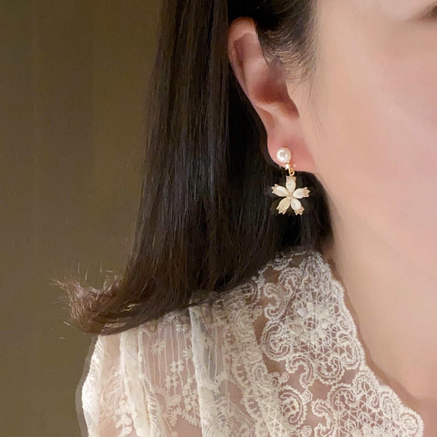 Handmade Natural Freshwater Pearl Earrings.