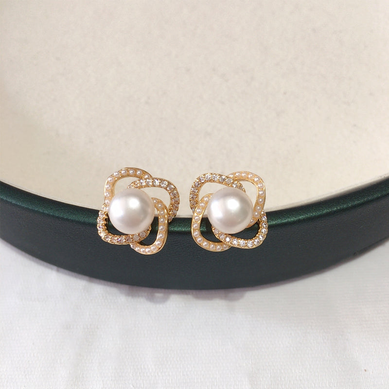 Handmade Natural Freshwater Pearl Earrings.