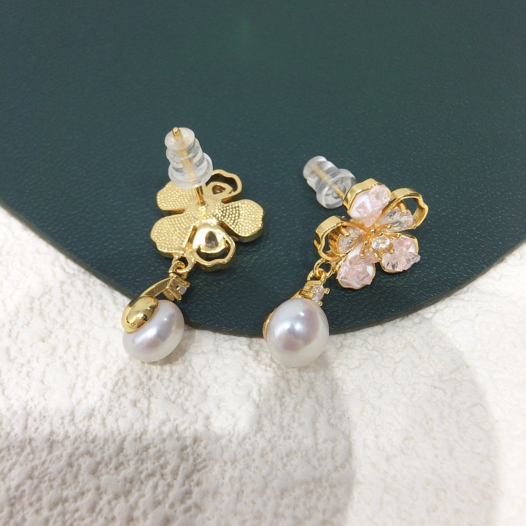 Handmade Natural Freshwater Pearl Earrings.